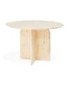 Mesa de comedor redonda de madera maciza en tono natural de 110cm