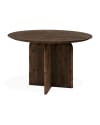 Table à manger ronde en bois de sapin marron 110x75,2cm