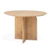 Mesa de comedor redonda de madera maciza en tono medio de 110cm