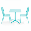 Ensemble table de jardin inclinable et 2 chaises bistrot turquoise