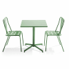 Ensemble table inclinable de jardin et 2 chaises vert cactus