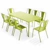 Tavolo da giardino e 8 sedie da bistrot in acciaio verde