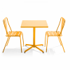 Mesa de jardín inclinable y 2 sillas amarillas