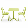 Mesa de jardín inclinable y 2 sillas verdes
