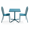 Ensemble table de jardin inclinable et 2 chaises bistrot bleu pacific