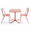 Ensemble table inclinable de jardin et 2 chaises argile