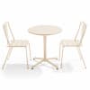 Ensemble table ronde et 2 chaises de jardin bistrot en métal ivoire