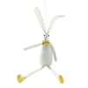 Suspension lapin de pâques en polyester jaune et blanc H36