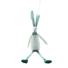 Suspension lapin de pâques en polyester vert et blanc H36