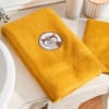 Serviette de toilette + gant 50x90 jaune mimosa en coton