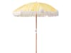 Sombrilla amarillo blanco madera clara 150 cm