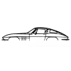 Wanddekoration Corvette Classic Auto aus Metall, 80x15 cm, schwarz
