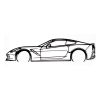 Wanddekoration Corvette Auto aus Metall, 120x31 cm, schwarz