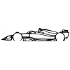 Wanddekoration Formel-1 Rennwagen aus Metall, 120x23 cm, schwarz