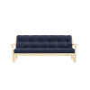 Canapé convertible en pin massif avec futon bleu marine 2 places