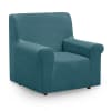 Funda de sillón bielástica terciopelo suave azul 75-115 cm