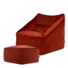 XXL Sitzsack-Sessel mit Fußhocker, Samt, Orange