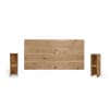 Pack cabecero y mesitas de madera maciza en tono envejecido de 140cm