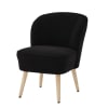 Fauteuil tissu bouclette noir