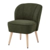 Fauteuil tissu bouclette kaki