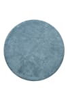 Tappeto da bagno tondo in cotone pelo lungo grigio-blu Ø90 cm