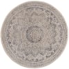 Tapis rond scandinave tressées crème et gris 120x120cm