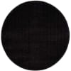 Tapis rond uni noir à relief chevron 120x120cm