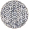 Tapis rond scandinave tressées bleu et crème 160x160cm