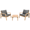 2-Sitzer Gartenmöbel aus Akazie mit grauen Kissen
