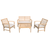 4-Sitzer Gartenmöbel aus Akazie mit sandfarbenen Kissen