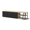 Mueble de tv chapa de madera roble claro y negro