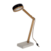 Lampe de table bois h50-65cm noir