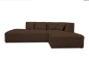 Canapé modulable 4 places angle droit en velours côtelé marron