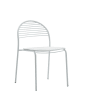 Set 4 sedie impilabili in metallo colore bianco