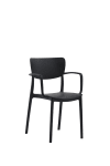 Set di 2 sedie impilabili colore nero