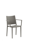 Set 2 sedie impilabili in polipropilene colore grigio