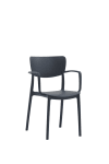 Set di 2 sedie impilabili colore antracite