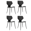 Lot de 4 chaises extérieur en polypropylène noir