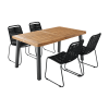 Table indoor/outdoor + 4 chaises corde noires