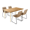 Table de jardin métal ivoire + 4 chaises beiges
