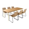 Table de jardin ivoire  + 6 chaises corde beige