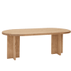Mesa de comedor de madera maciza ovalada en tono medio 160x75cm