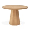 Mesa de comedor redonda de madera maciza en tono medio de ø115x75cm