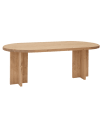 Table à manger ovale en bois de sapin marron clair 200x85cm