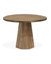 Mesa de comedor redonda de madera maciza tono envejecido de ø115x75cm