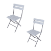 2 sillas de jardín plegables de plástico y acero gris