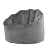 Puf sillón de terciopelo gris antracita