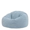 Pouf velours côtelé bleu glacé