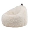 Pouf fausse fourrure beige