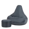 Pouf inclinable avec repose-pied extérieur gris anthracite